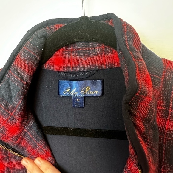 Francesca's Collections "Blue Rain" Flannel Plaid Vest Size Med - Picture 2 of 4